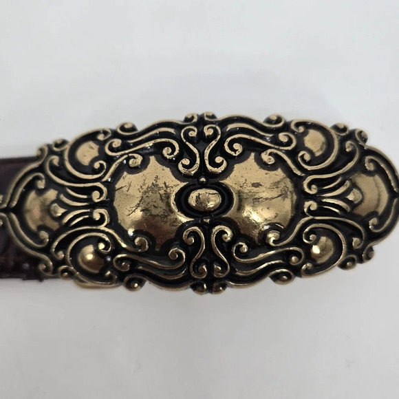 FOSSIL Vintage 1997 leather croc pattern with brass buckle size M - Picture 2 of 9